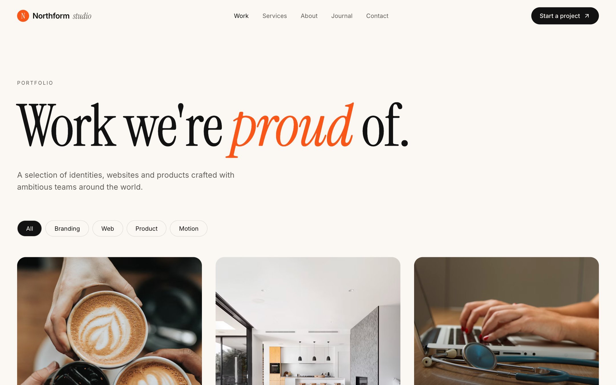 Northform Studio: portfolio with category filters