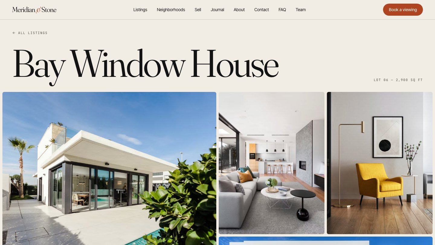 Meridian: Listing page with photo gallery