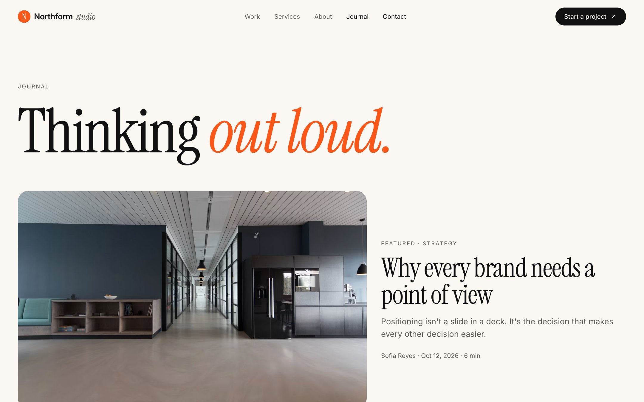 Northform Studio: journal with featured article