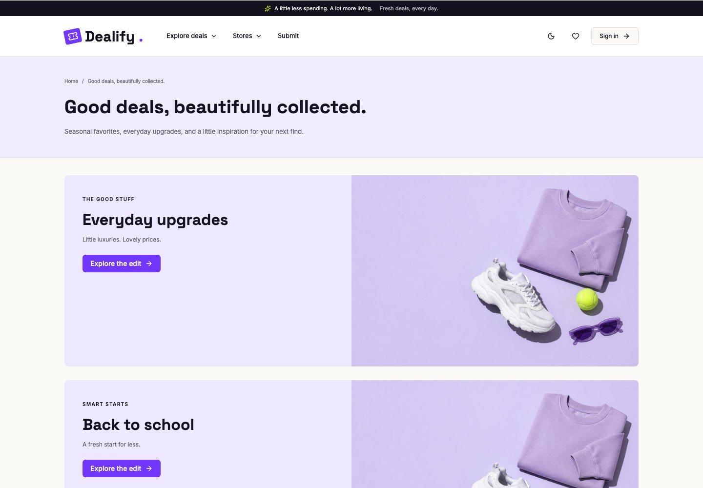 Dealify: Curated deal collections