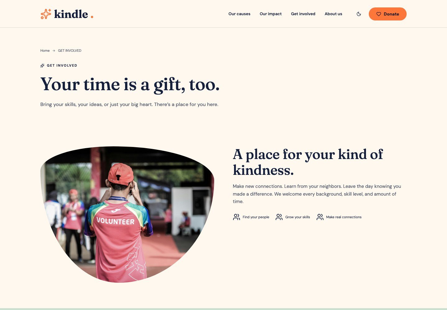 Kindle: Volunteer page